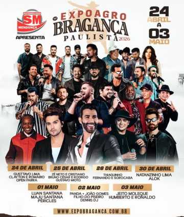 Expo Bragança 2026 de 24 de abril a 03 de maio 2026