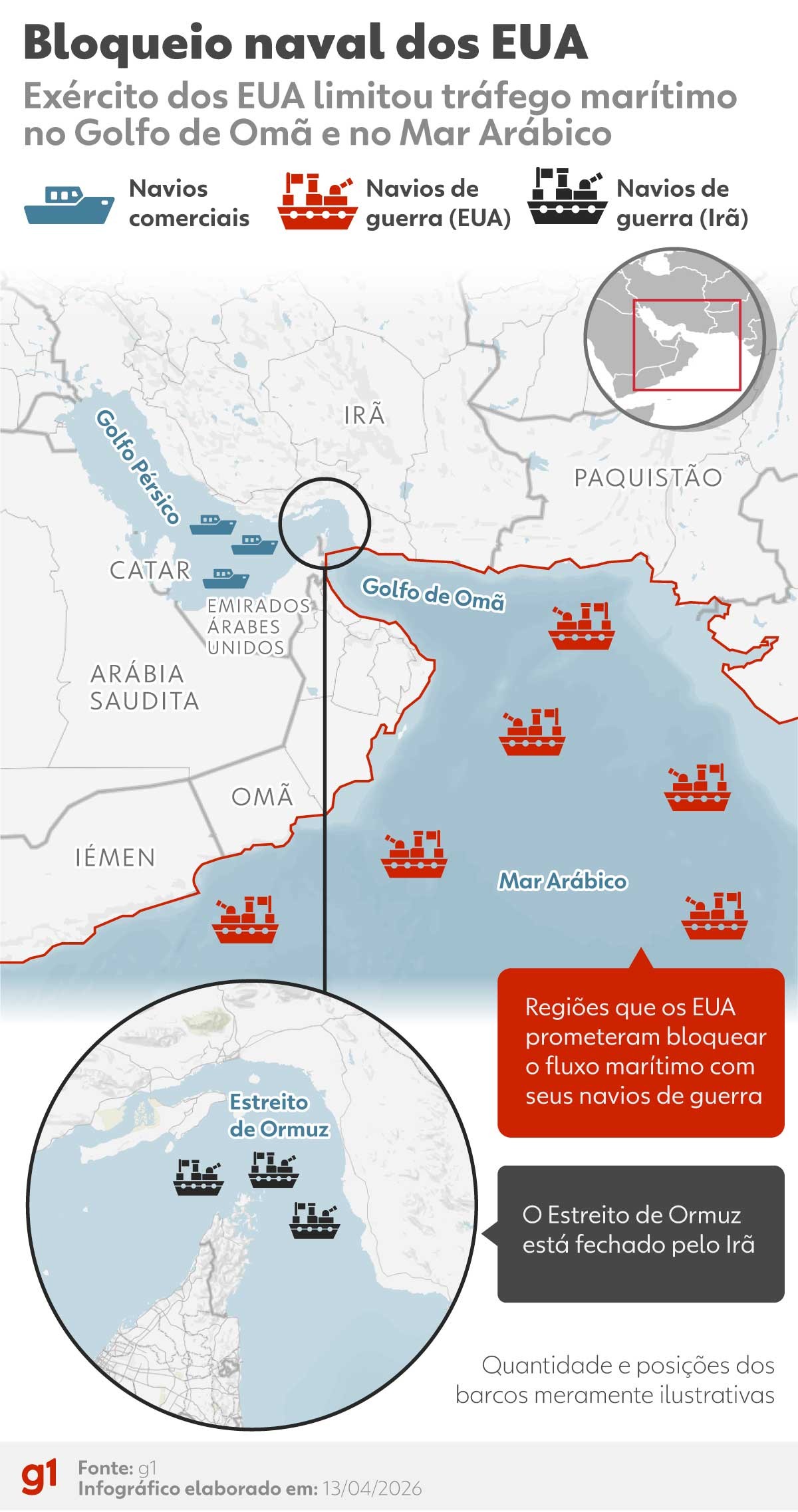 Forças Armadas dos EUA vão bloquear 'todo o tráfego marítimo' no Golfo de Omã e Mar Arábico, diz agência