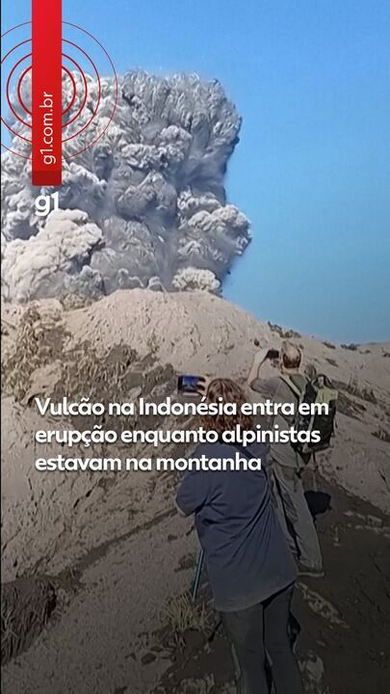 VÍDEO: Guia flagra momento em que vulcão entra em erupção na Indonésia: 'Não! Eles morreram!'
