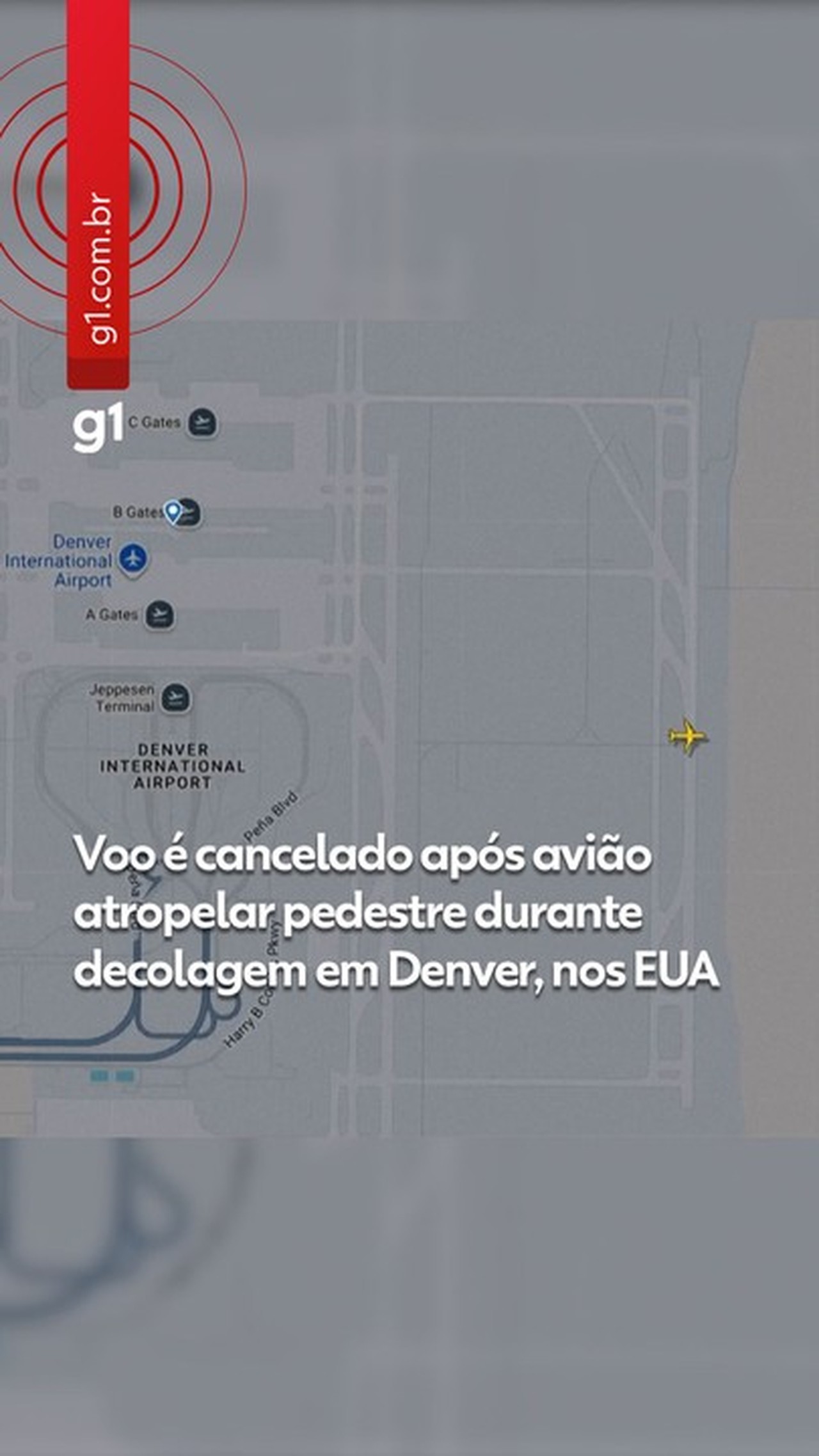 Pedestre morre após ser atropelado por avião durante decolagem em aeroporto de Denver
