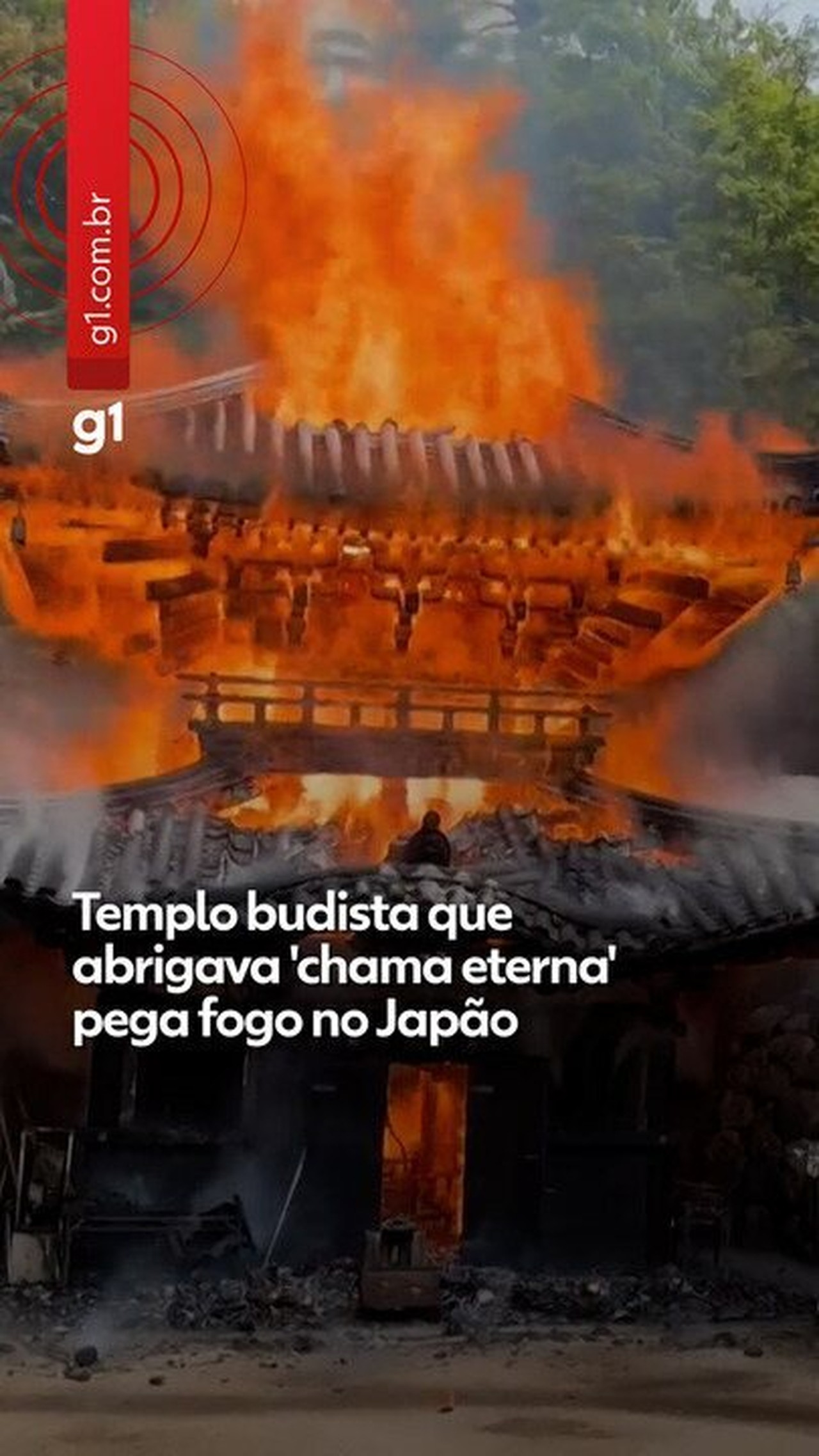 VÍDEO: Templo budista que abrigava 'chama eterna' pega fogo no Japão