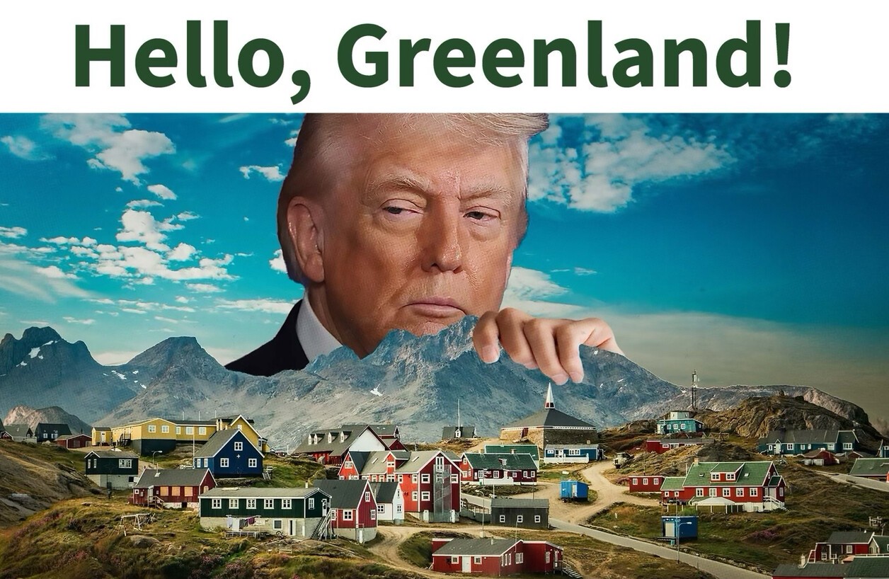 Trump publica imagem 'segurando' Groenlândia em meio a pressão por controle da ilha