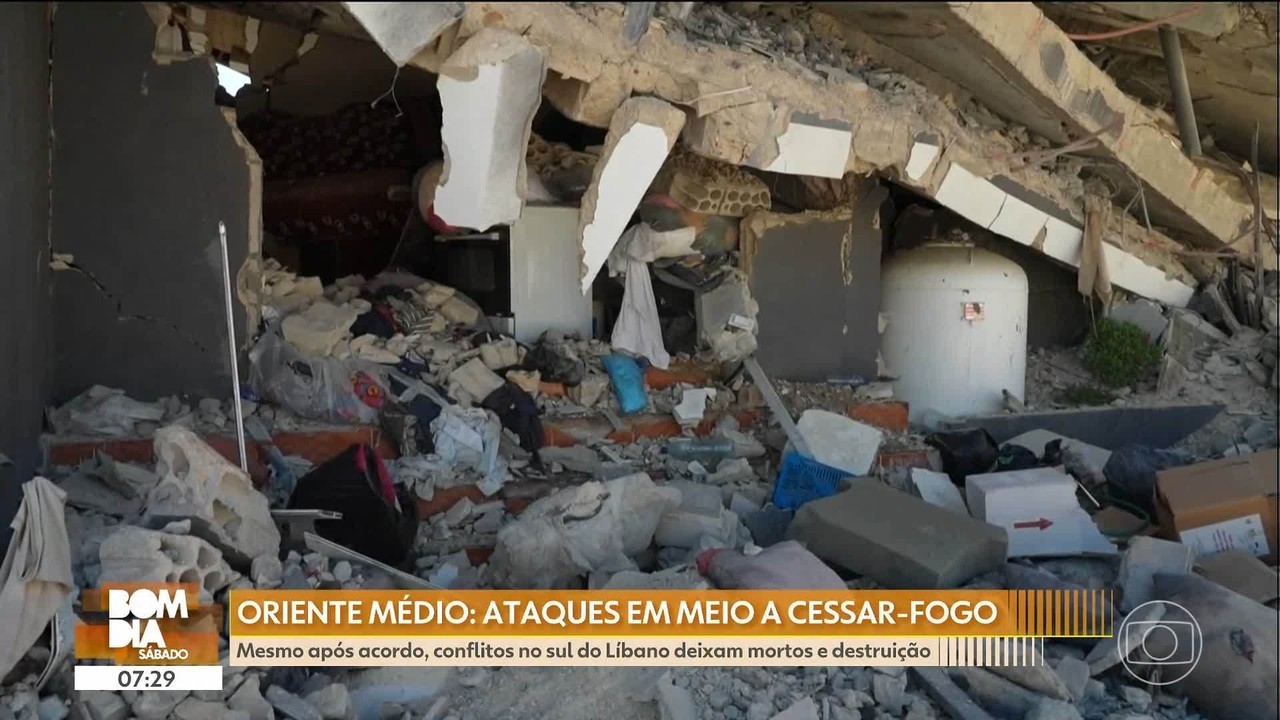 Ataques seguem no Líbano, apesar de cessar-fogo com Israel; 16 pessoas morreram, diz imprensa libanesa