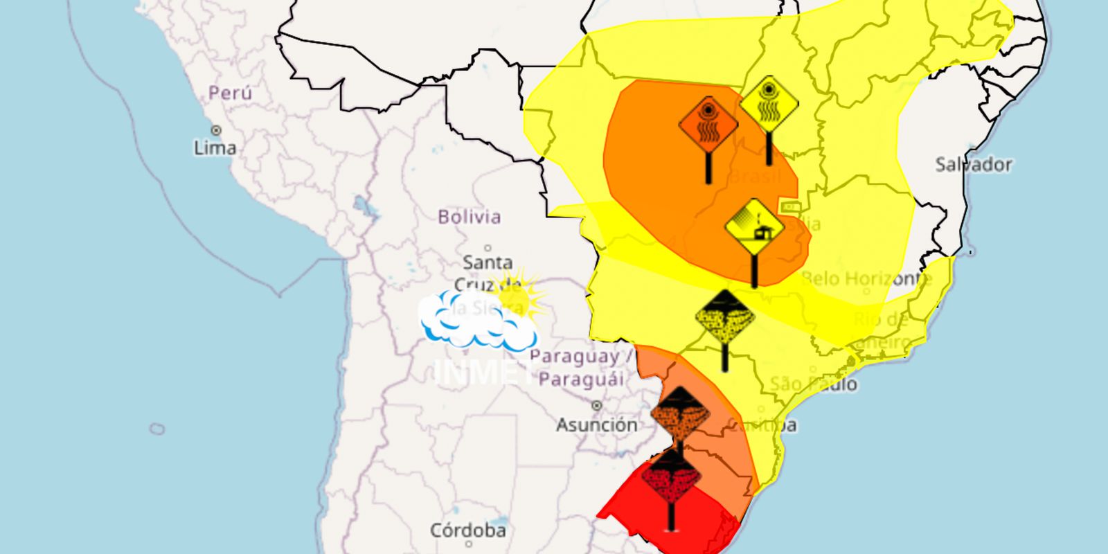 Seca, tempestade e vendaval: confira avisos do Inmet para esta quinta
