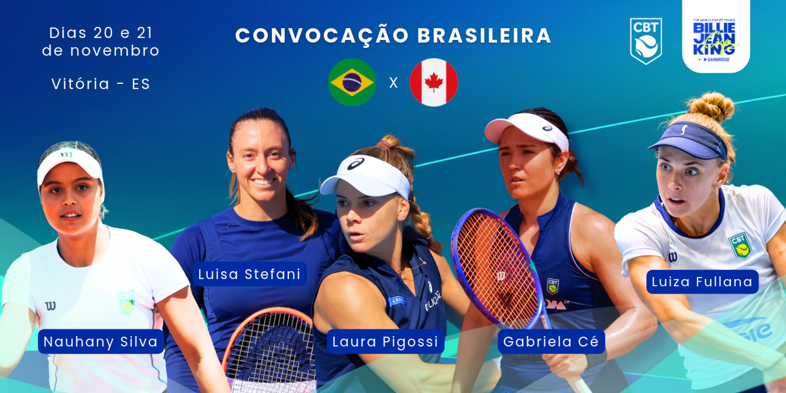 Seleção feminina de tênis é convocada para Billie Jean King Cup
