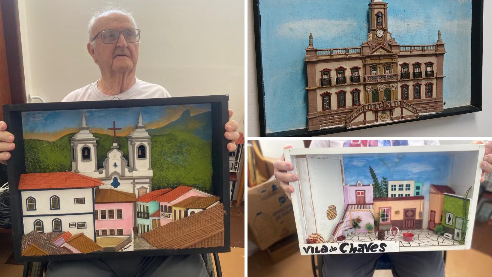 Aos 89 anos, professor aposentado faz obras de arte com materiais recicláveis para doar em escolas: 'Tudo que faço é para fins educativos'