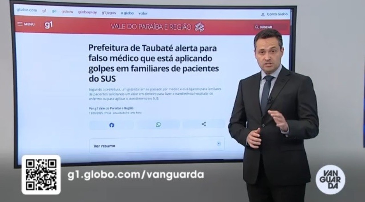 Prefeitura de Taubaté alerta para falso médico que está aplicando golpes em familiares de pacientes do SUS